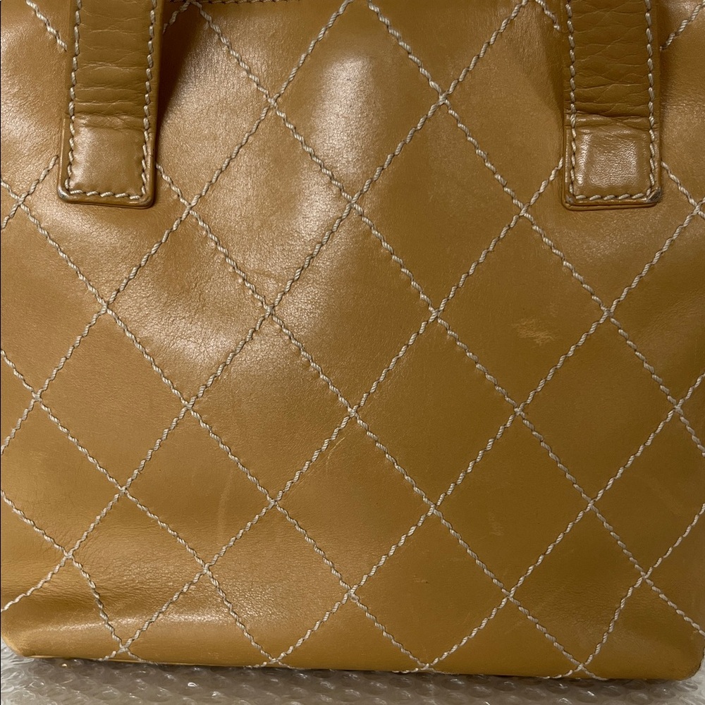 Chanel Classic Tan Quilted Leather Shopper Tote Bag - Picture 5 of 14